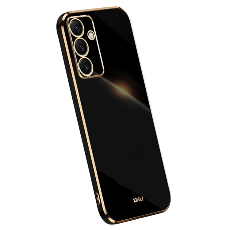 XINLI For Samsung Galaxy S24 FE Case TPU Phone Cover with Electroplating Frame
