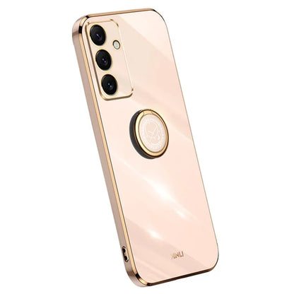 XINLI For Samsung Galaxy S24 FE Case Ring Kickstand Electroplating TPU Phone Cover