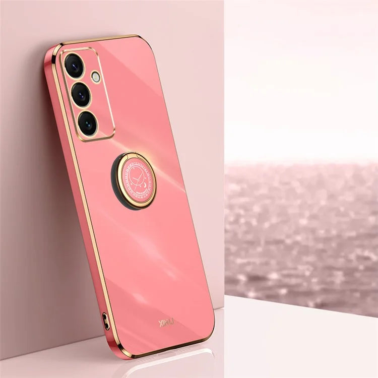 XINLI For Samsung Galaxy S24 FE Case Ring Kickstand Electroplating TPU Phone Cover