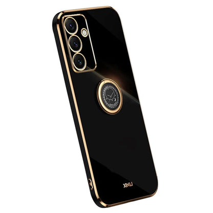 XINLI For Samsung Galaxy S24 FE Case Ring Kickstand Electroplating TPU Phone Cover