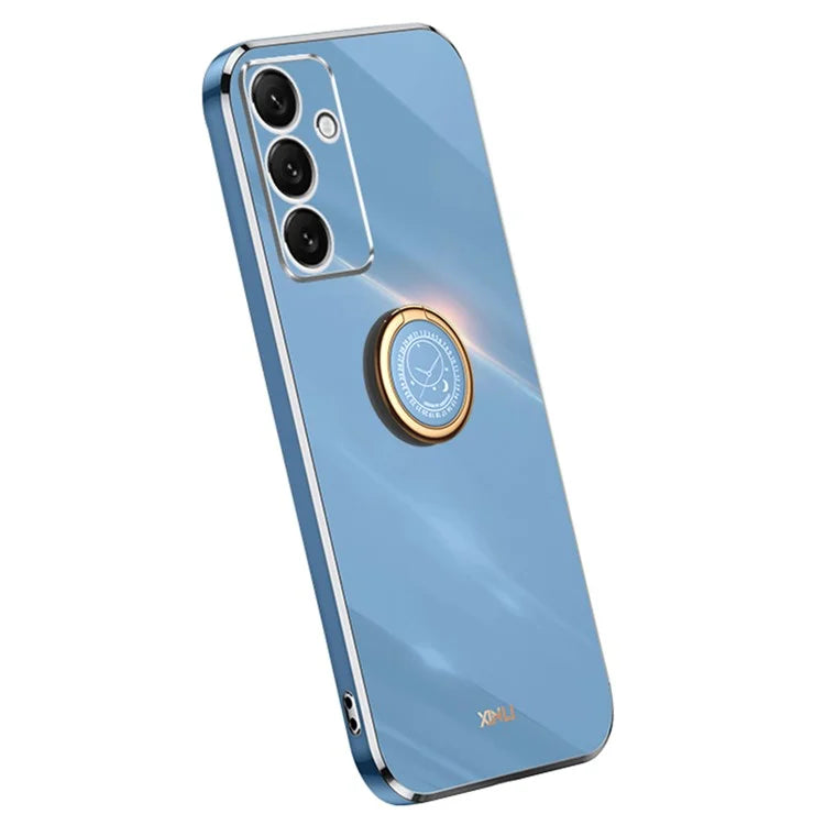 XINLI For Samsung Galaxy S24 FE Case Ring Kickstand Electroplating TPU Phone Cover