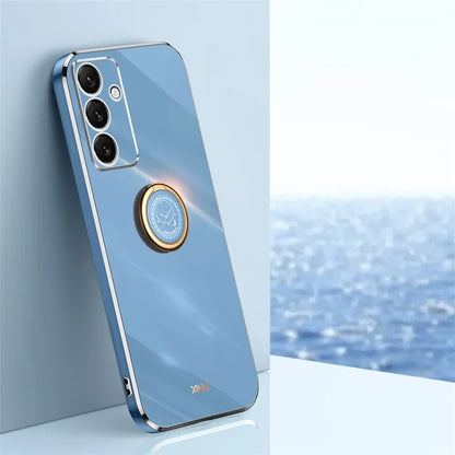 XINLI For Samsung Galaxy S24 FE Case Ring Kickstand Electroplating TPU Phone Cover