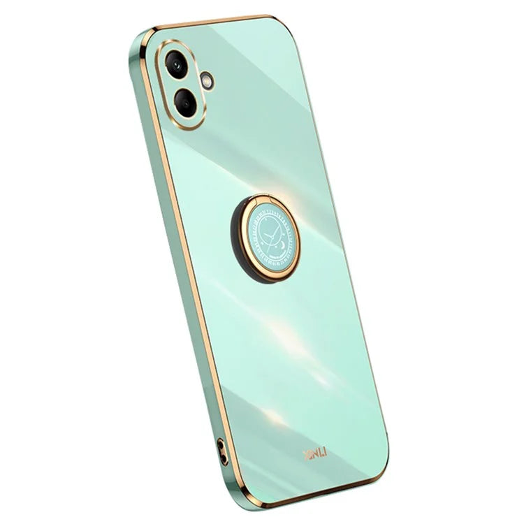 XINLI For Samsung Galaxy A06 Case Ring Kickstand Electroplating TPU Phone Cover