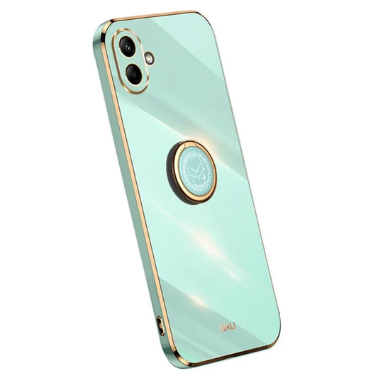 XINLI For Samsung Galaxy A06 Case Ring Kickstand Electroplating TPU Phone Cover