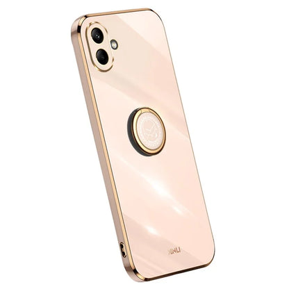 XINLI For Samsung Galaxy A06 Case Ring Kickstand Electroplating TPU Phone Cover
