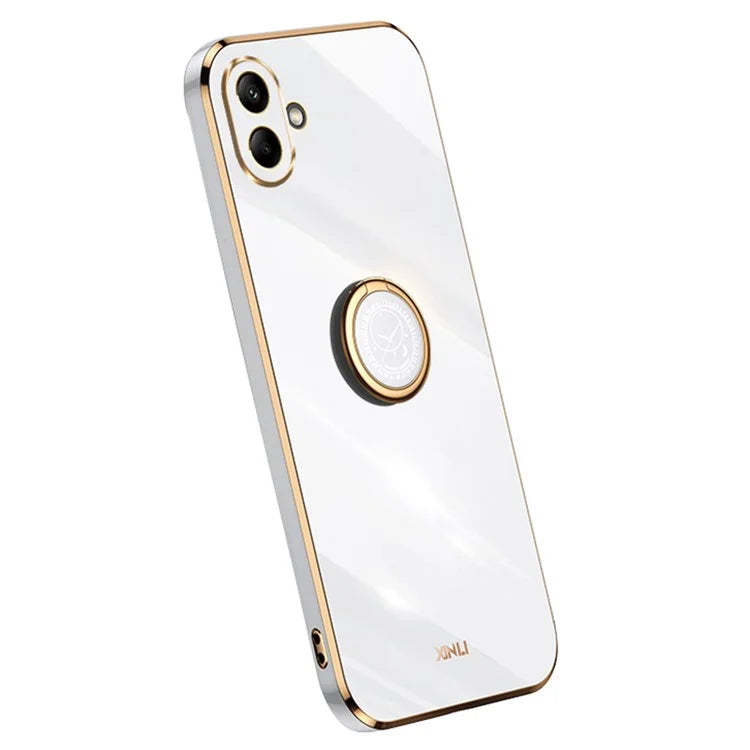 XINLI For Samsung Galaxy A06 Case Ring Kickstand Electroplating TPU Phone Cover