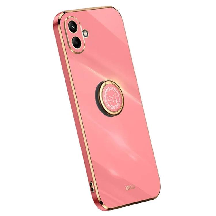 XINLI For Samsung Galaxy A06 Case Ring Kickstand Electroplating TPU Phone Cover