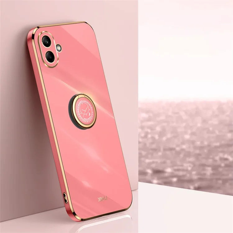 XINLI For Samsung Galaxy A06 Case Ring Kickstand Electroplating TPU Phone Cover