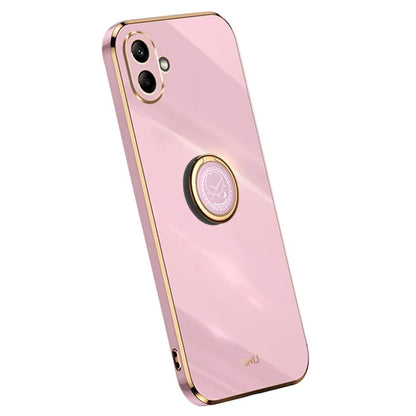 XINLI For Samsung Galaxy A06 Case Ring Kickstand Electroplating TPU Phone Cover