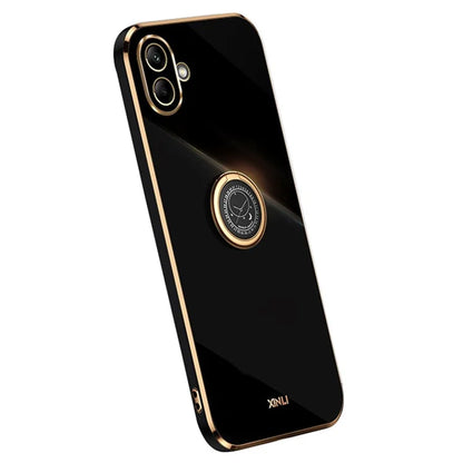 XINLI For Samsung Galaxy A06 Case Ring Kickstand Electroplating TPU Phone Cover