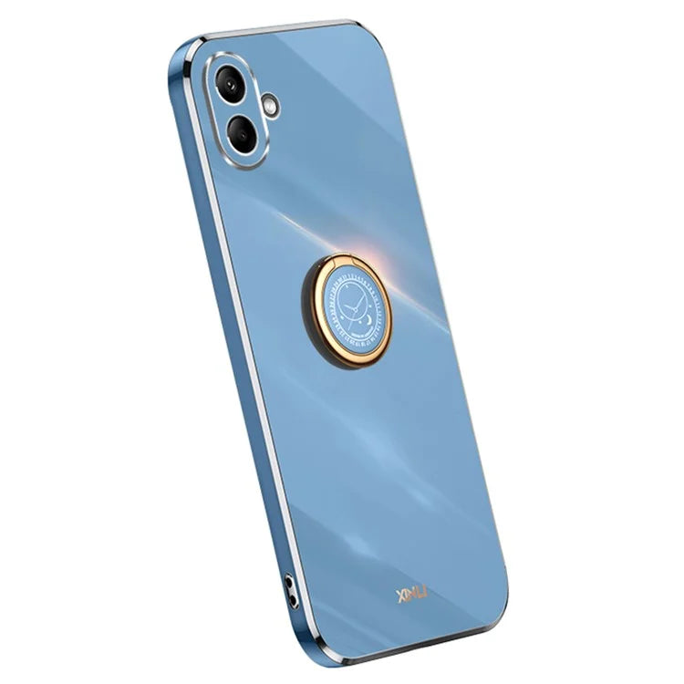 XINLI For Samsung Galaxy A06 Case Ring Kickstand Electroplating TPU Phone Cover