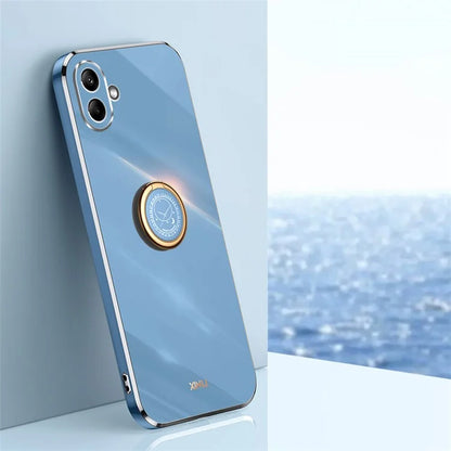 XINLI For Samsung Galaxy A06 Case Ring Kickstand Electroplating TPU Phone Cover