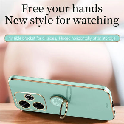 XINLI For Xiaomi Redmi 13 5G / 4G Case Ring Kickstand Electroplating TPU Phone Cover