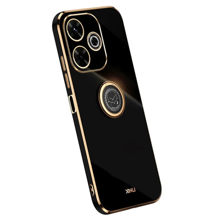 XINLI For Xiaomi Redmi 13 5G / 4G Case Ring Kickstand Electroplating TPU Phone Cover