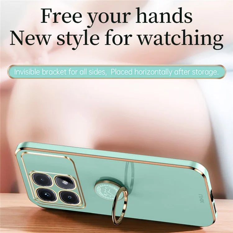 XINLI For Xiaomi Redmi K70 Ultra Case Ring Kickstand Electroplating TPU Phone Cover