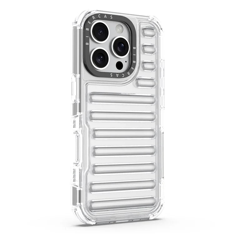 For iPhone 16 Pro Max Case Stripe Design Anti-Slip Detachable TPU+PC Phone Cover