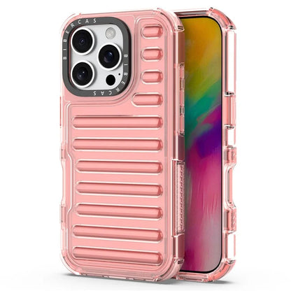 For iPhone 16 Pro Max Case Stripe Design Anti-Slip Detachable TPU+PC Phone Cover