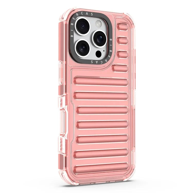 For iPhone 16 Pro Max Case Stripe Design Anti-Slip Detachable TPU+PC Phone Cover