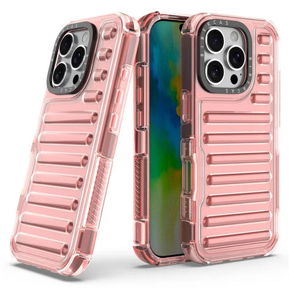 For iPhone 16 Pro Max Case Stripe Design Anti-Slip Detachable TPU+PC Phone Cover