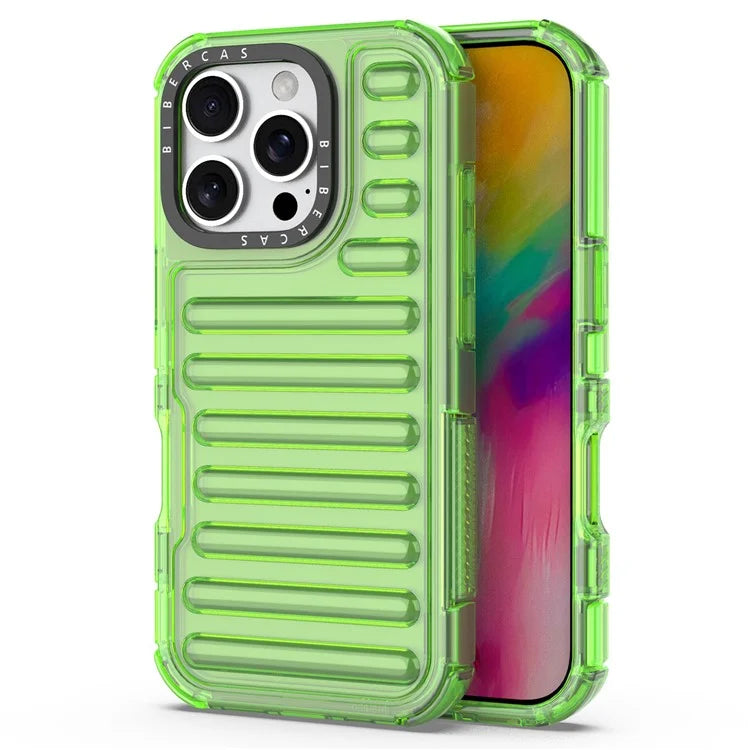 For iPhone 16 Pro Max Case Stripe Design Anti-Slip Detachable TPU+PC Phone Cover