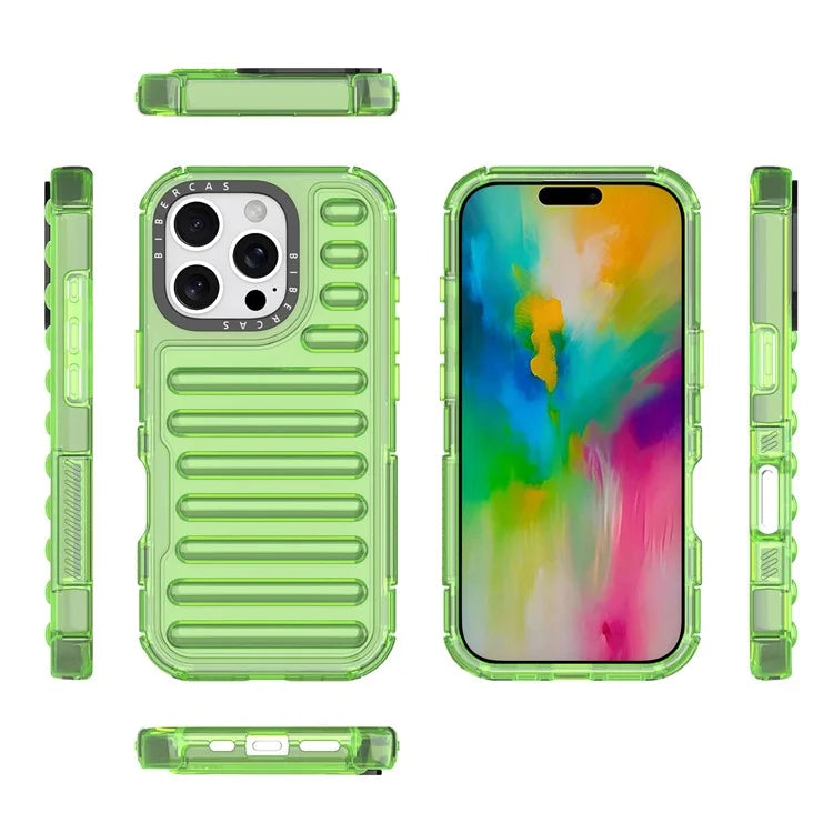 For iPhone 16 Pro Max Case Stripe Design Anti-Slip Detachable TPU+PC Phone Cover