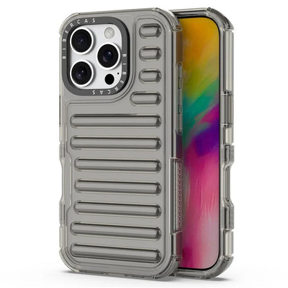 For iPhone 16 Pro Max Case Stripe Design Anti-Slip Detachable TPU+PC Phone Cover