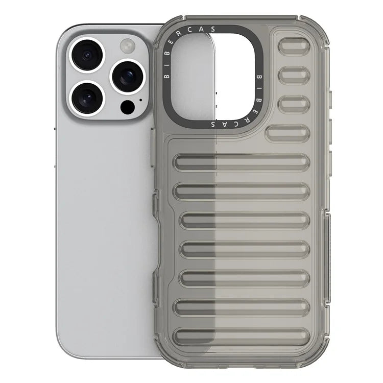 For iPhone 16 Pro Max Case Stripe Design Anti-Slip Detachable TPU+PC Phone Cover