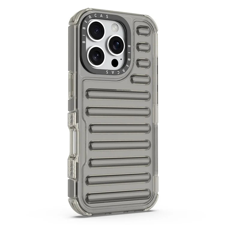 For iPhone 16 Pro Max Case Stripe Design Anti-Slip Detachable TPU+PC Phone Cover