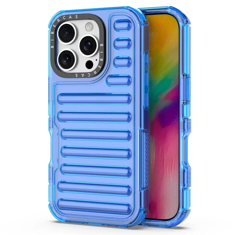 For iPhone 16 Pro Max Case Stripe Design Anti-Slip Detachable TPU+PC Phone Cover
