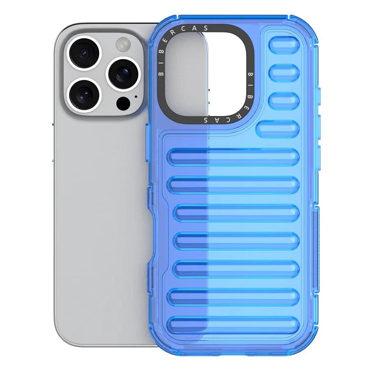 For iPhone 16 Pro Max Case Stripe Design Anti-Slip Detachable TPU+PC Phone Cover