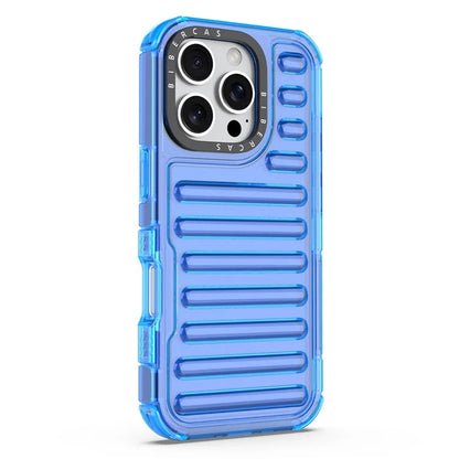 For iPhone 16 Pro Max Case Stripe Design Anti-Slip Detachable TPU+PC Phone Cover