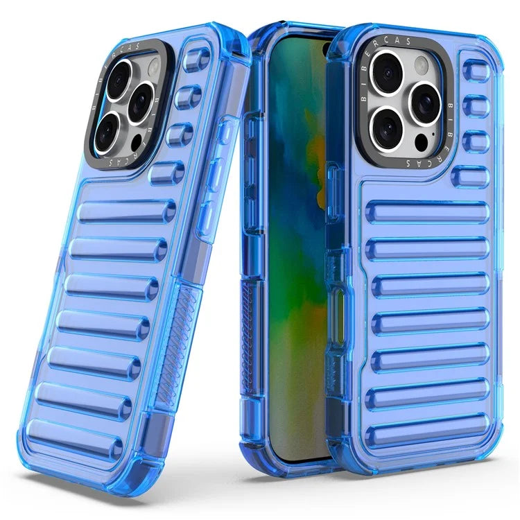 For iPhone 16 Pro Max Case Stripe Design Anti-Slip Detachable TPU+PC Phone Cover