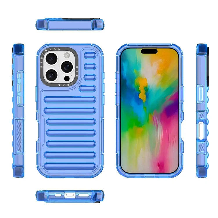 For iPhone 16 Pro Max Case Stripe Design Anti-Slip Detachable TPU+PC Phone Cover