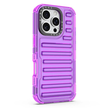 For iPhone 16 Pro Max Case Stripe Design Anti-Slip Detachable TPU+PC Phone Cover