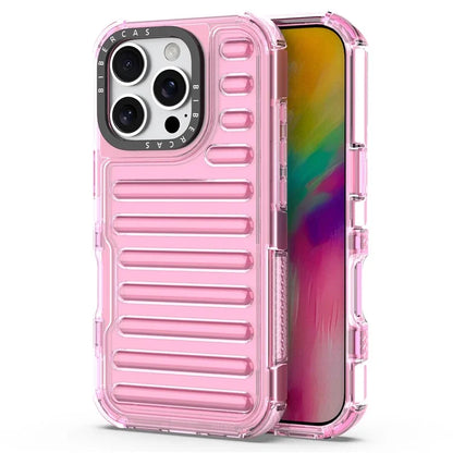 For iPhone 16 Pro Max Case Stripe Design Anti-Slip Detachable TPU+PC Phone Cover