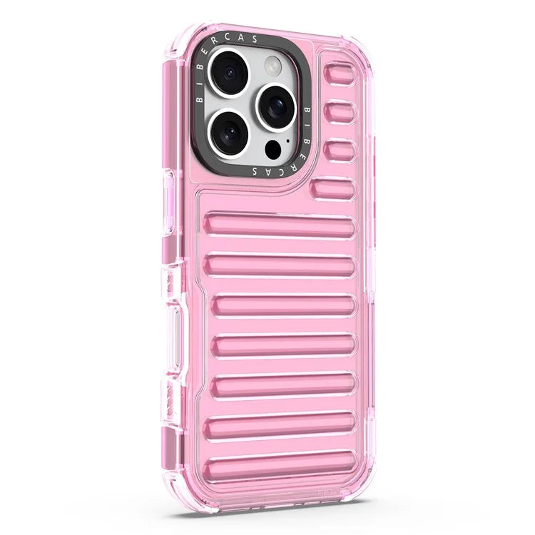 For iPhone 16 Pro Max Case Stripe Design Anti-Slip Detachable TPU+PC Phone Cover