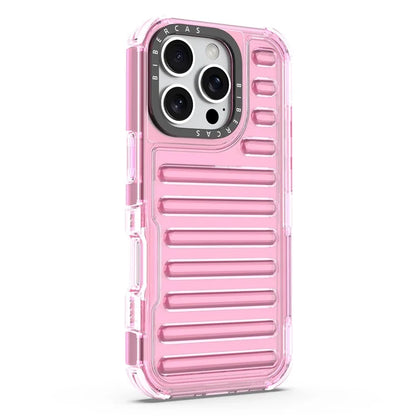 For iPhone 16 Pro Max Case Stripe Design Anti-Slip Detachable TPU+PC Phone Cover
