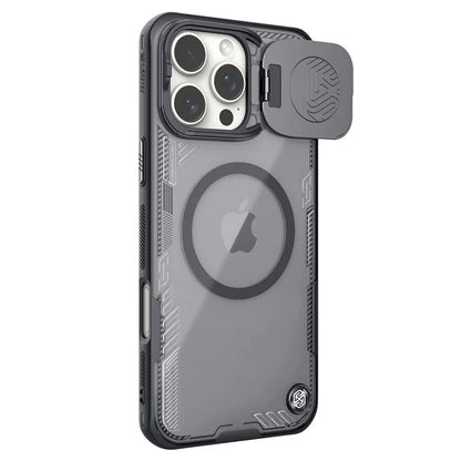 NILLKIN ICELADE Prop Magnetic Series For iPhone 16 Pro Max Case Compatible with MagSafe PC+TPU Phone Cover Slide Lens Lid - Black