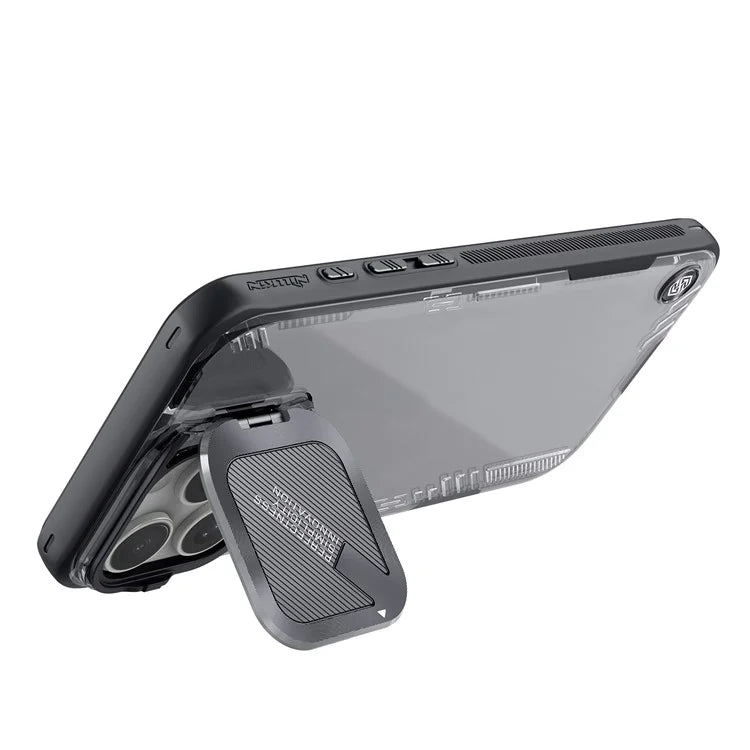 NILLKIN Iceblade Prop for iPhone 16 Pro Max Case PC+TPU Phone Shell with Lens Cover Kickstand