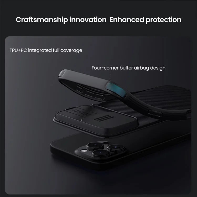NILLKIN Camshield Pro Series for iPhone 16 Pro Max Case PC+TPU Slide Camera Lid Phone Cover