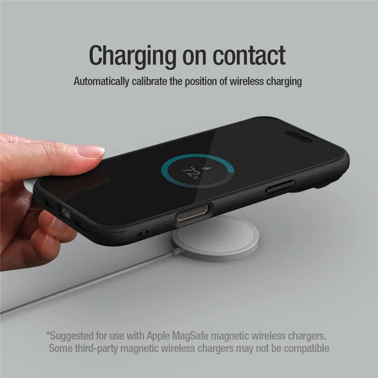 NILLKIN Camshield Prop Magnetic Series for iPhone 16 Pro Max Case Compatible with MagSafe PC+TPU Phone Cover with Camera Cover