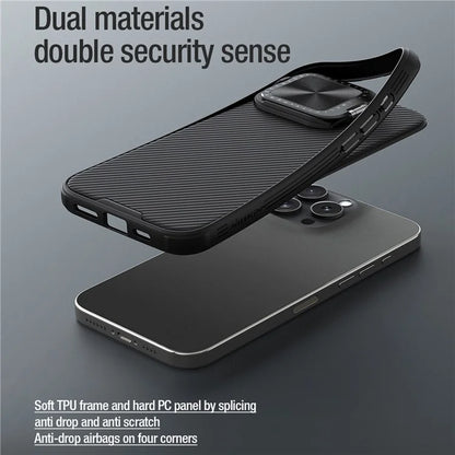 NILLKIN Camshield Prop Series for iPhone 16 Pro Max Case Slide Camera Protection PC + TPU Phone Cover