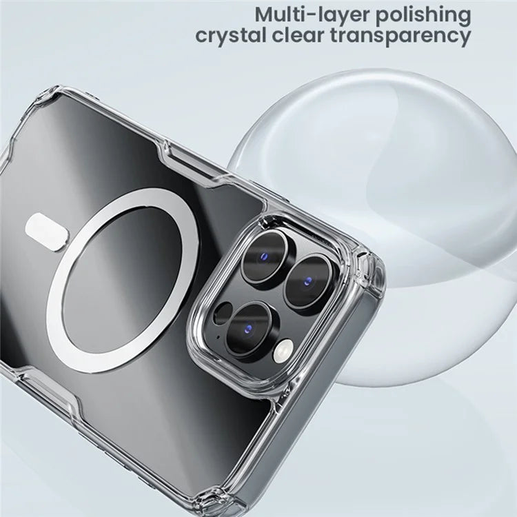 NILLKIN Pro Series for iPhone 16 Pro Max Case Compatible with MagSafe TPU+PC Ultra Clear Phone Case
