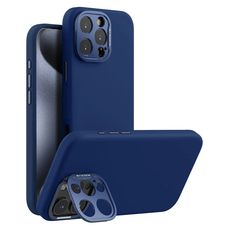 NILLKIN Lenswing Prop For iPhone 16 Pro Max Case Compatible with MagSafe Camera Lens Frame Kickstand Soft Silicone Phone Cover