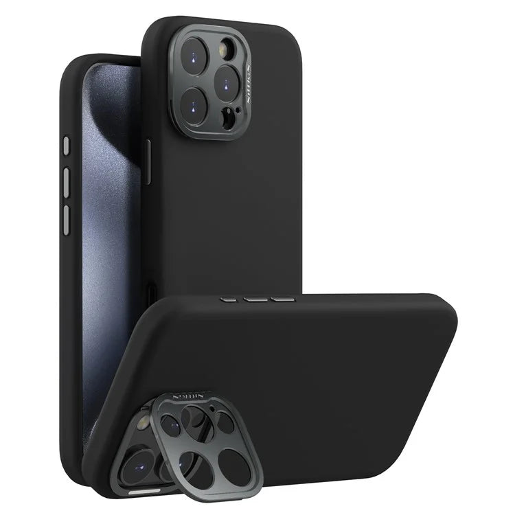 NILLKIN Lenswing Prop For iPhone 16 Pro Max Case Compatible with MagSafe Camera Lens Frame Kickstand Soft Silicone Phone Cover