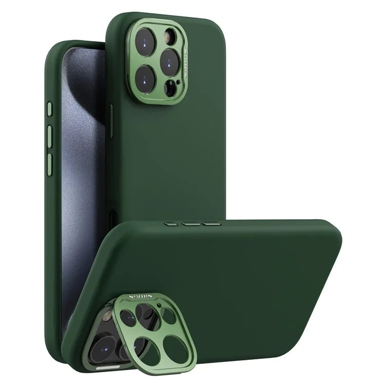 NILLKIN Lenswing Prop For iPhone 16 Pro Max Case Compatible with MagSafe Camera Lens Frame Kickstand Soft Silicone Phone Cover