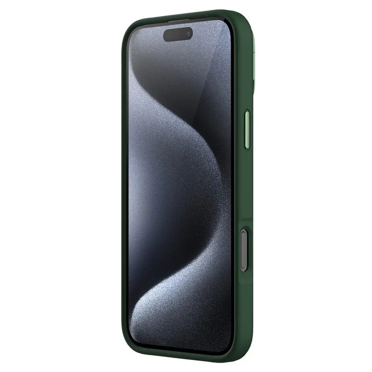 NILLKIN Lenswing Prop For iPhone 16 Pro Max Case Compatible with MagSafe Camera Lens Frame Kickstand Soft Silicone Phone Cover
