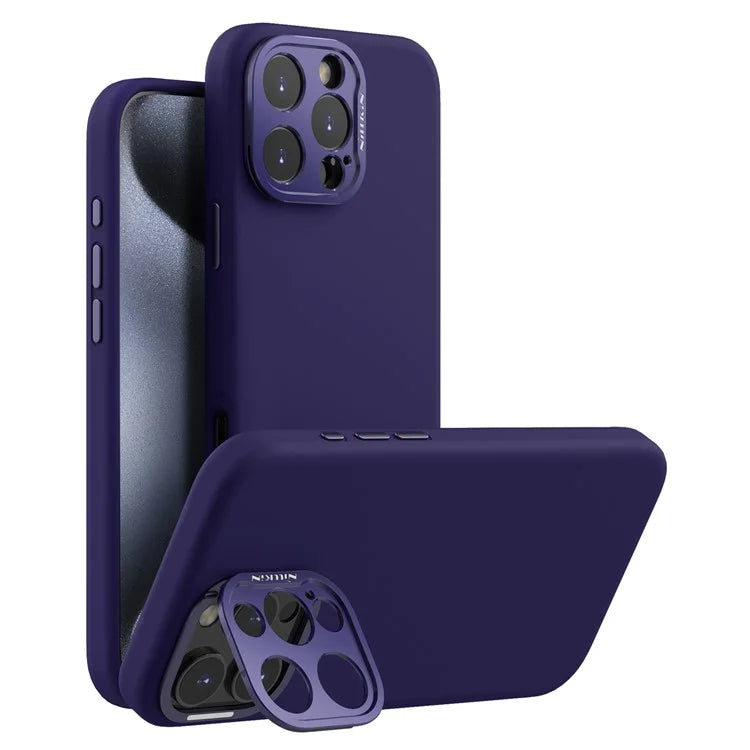 NILLKIN Lenswing Prop For iPhone 16 Pro Max Case Compatible with MagSafe Camera Lens Frame Kickstand Soft Silicone Phone Cover