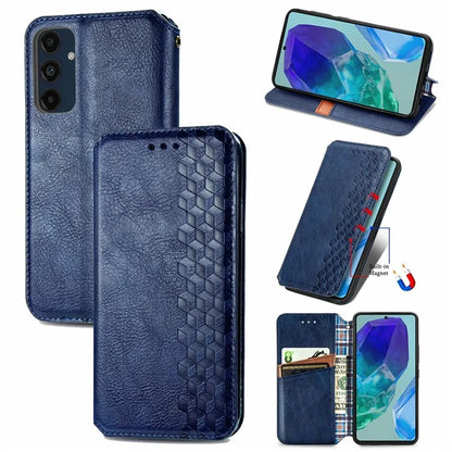 For Samsung Galaxy S24 FE Case Rhombus Imprint PU Leather Wallet Phone Cover