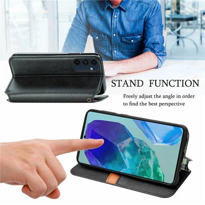 For Samsung Galaxy S24 FE Case Rhombus Imprint PU Leather Wallet Phone Cover